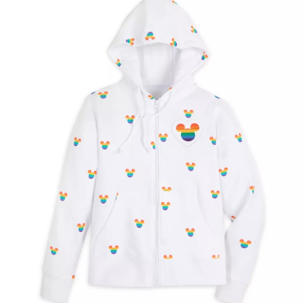 NWT Mickey Mouse Icon Zip Hoodie Disney Pride Collection